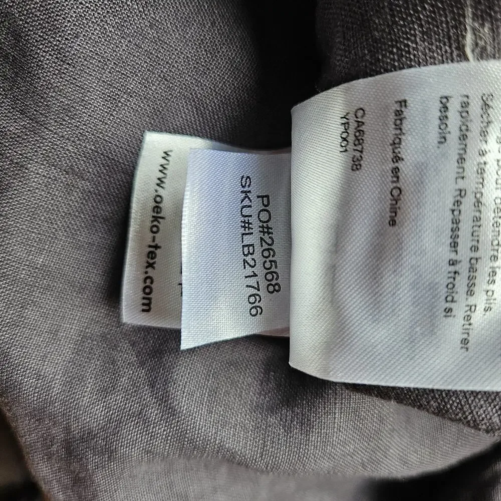 Quince 100% European Linen Duvet Cover Charcoal Gray King Cal Button Closure